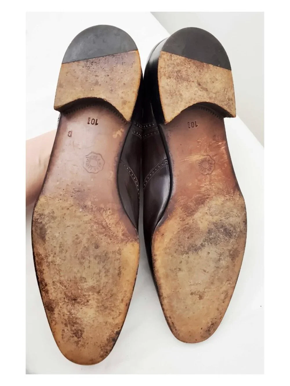 Artioli Vittorio Ricci Men's Brown Leather Wingtip Shoes HANDMADE Italy 10.5